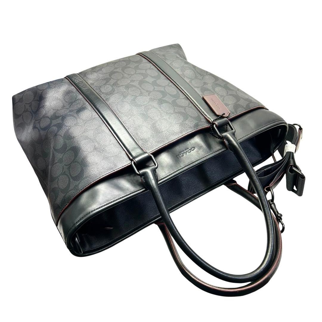 COACH コーチ　ビジネスバッグ　トートバッグ　2way シグネチャー　黒