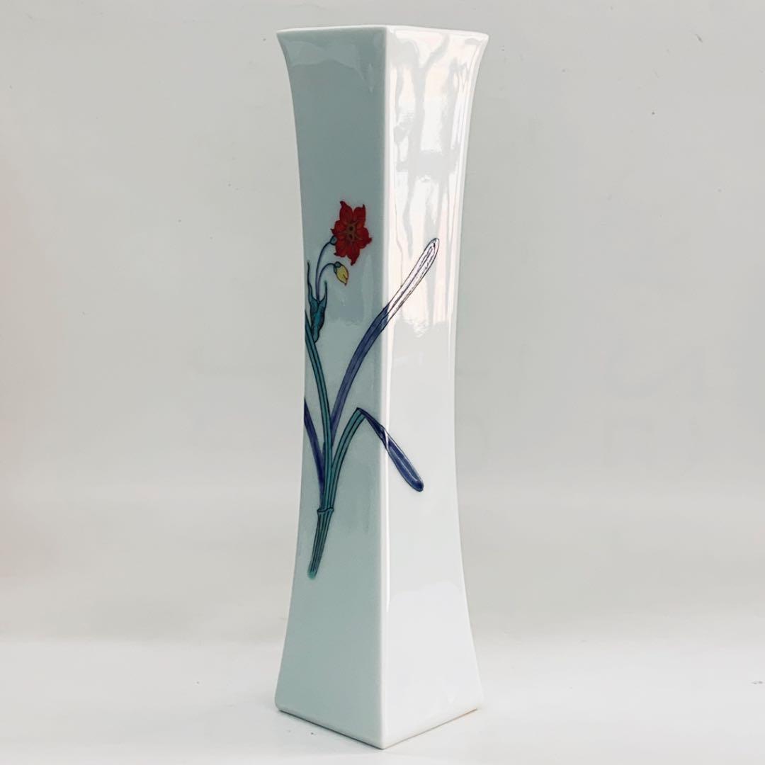 花瓶 錦 杵形 水仙絵 小花生】二重渦福 柿右衛門 共箱 - メルカリ