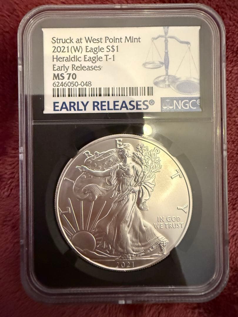 銀貨 Struck at West Point Mint 2021 MS70