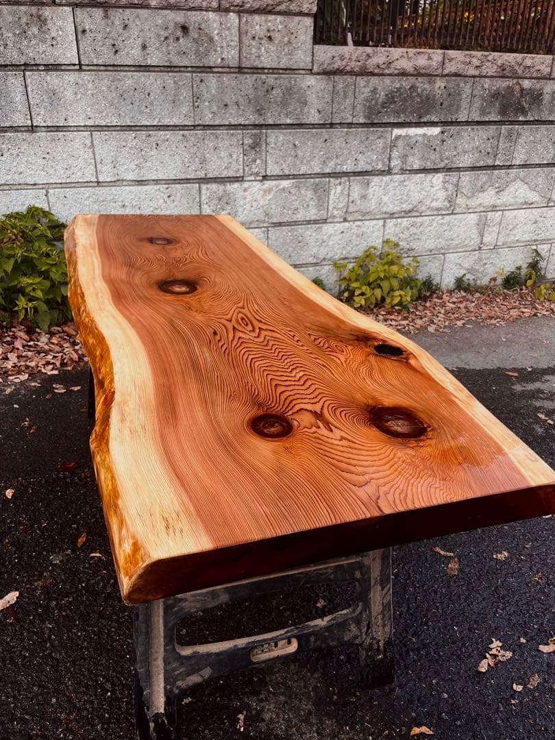 紀州杉　レジン一枚板　ダイニングテーブル