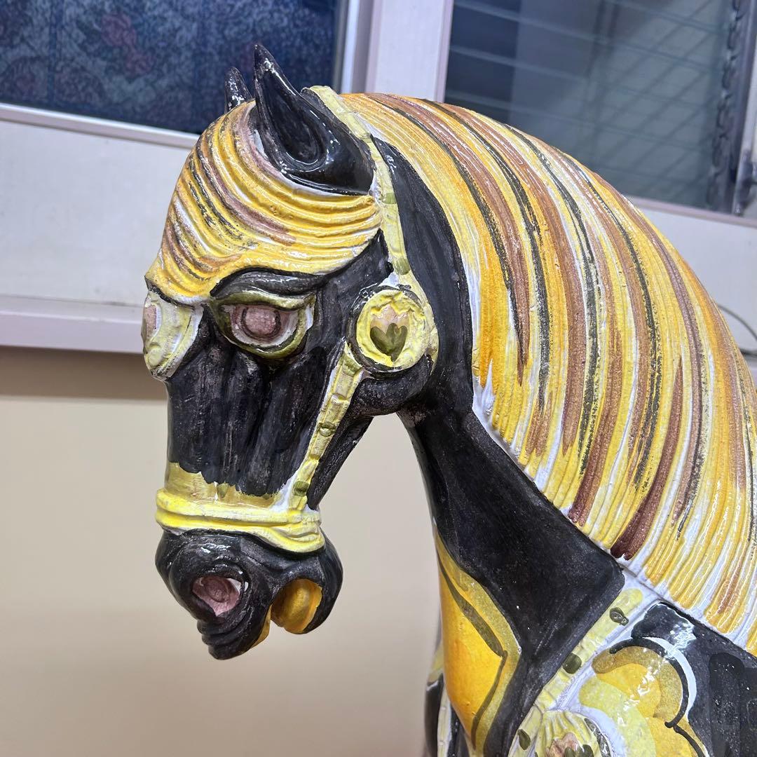 Pamela Ferrari サイン入 大型陶器 馬 彫刻 アート作品 引取限定