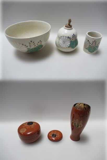 茶道具 桑製茶箱 中の道具揃い