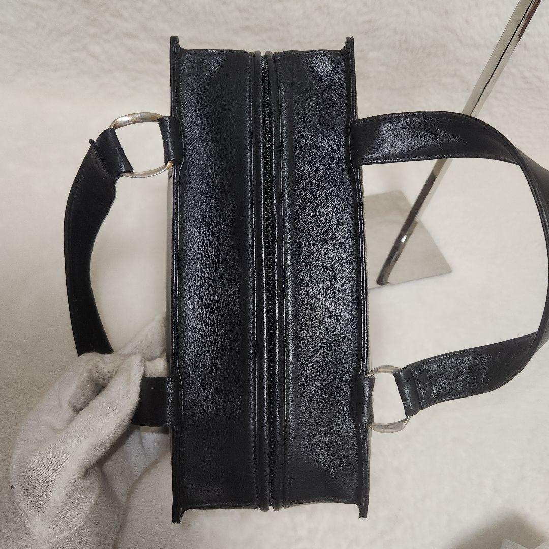 ロエベ　アナグラム　レザー　ブラック　ハンドバック