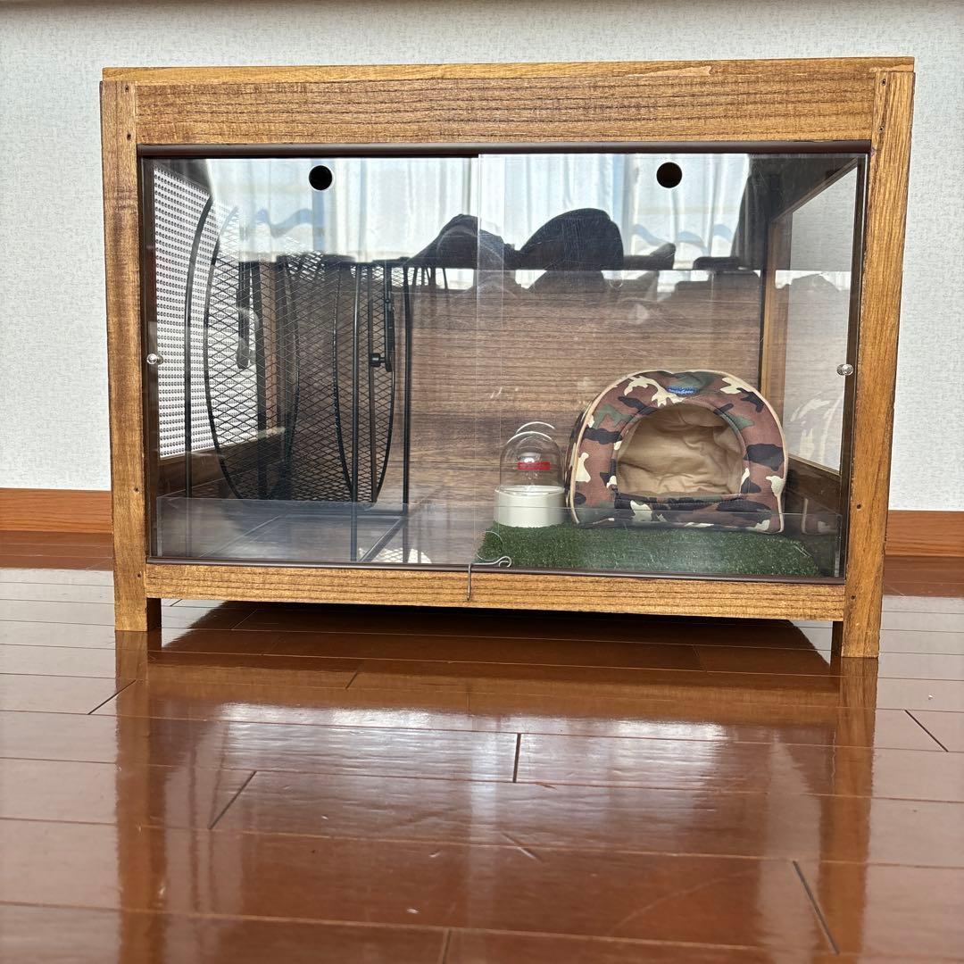 ハリネズミ飼育ケース 木製 中型・飼育ケース ハリネズミ用