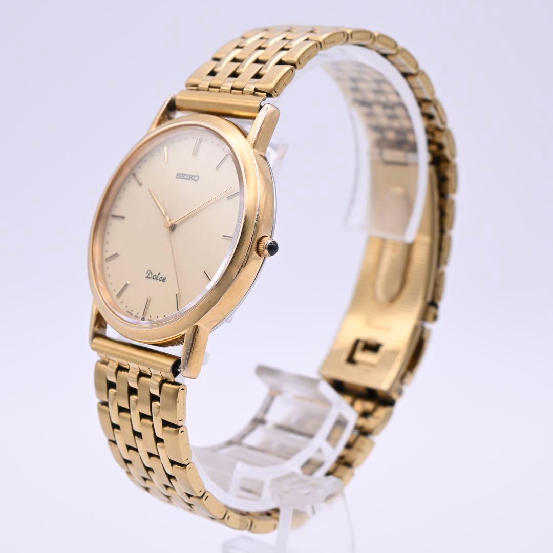 SEIKO セイコー Dolce メンズ 腕時計 ゴールド 新品電池
