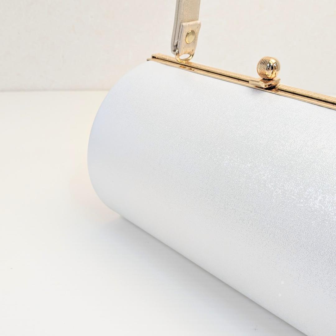 草履バッグセット 振袖 帯地 白 ベージュ LLサイズ 三枚芯 w47-4