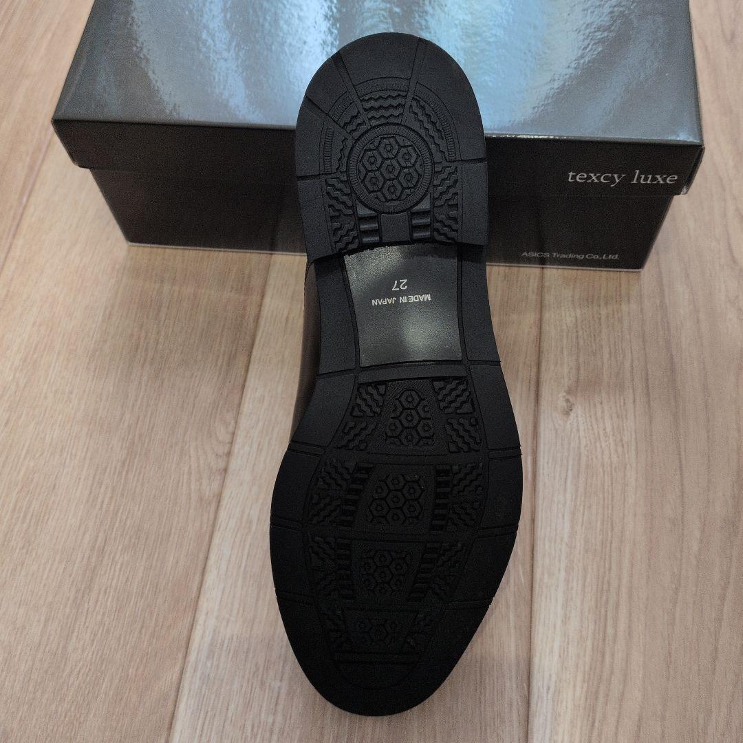 新品 日本製 texcy luxe ブラック ビジネスシューズ 27cm