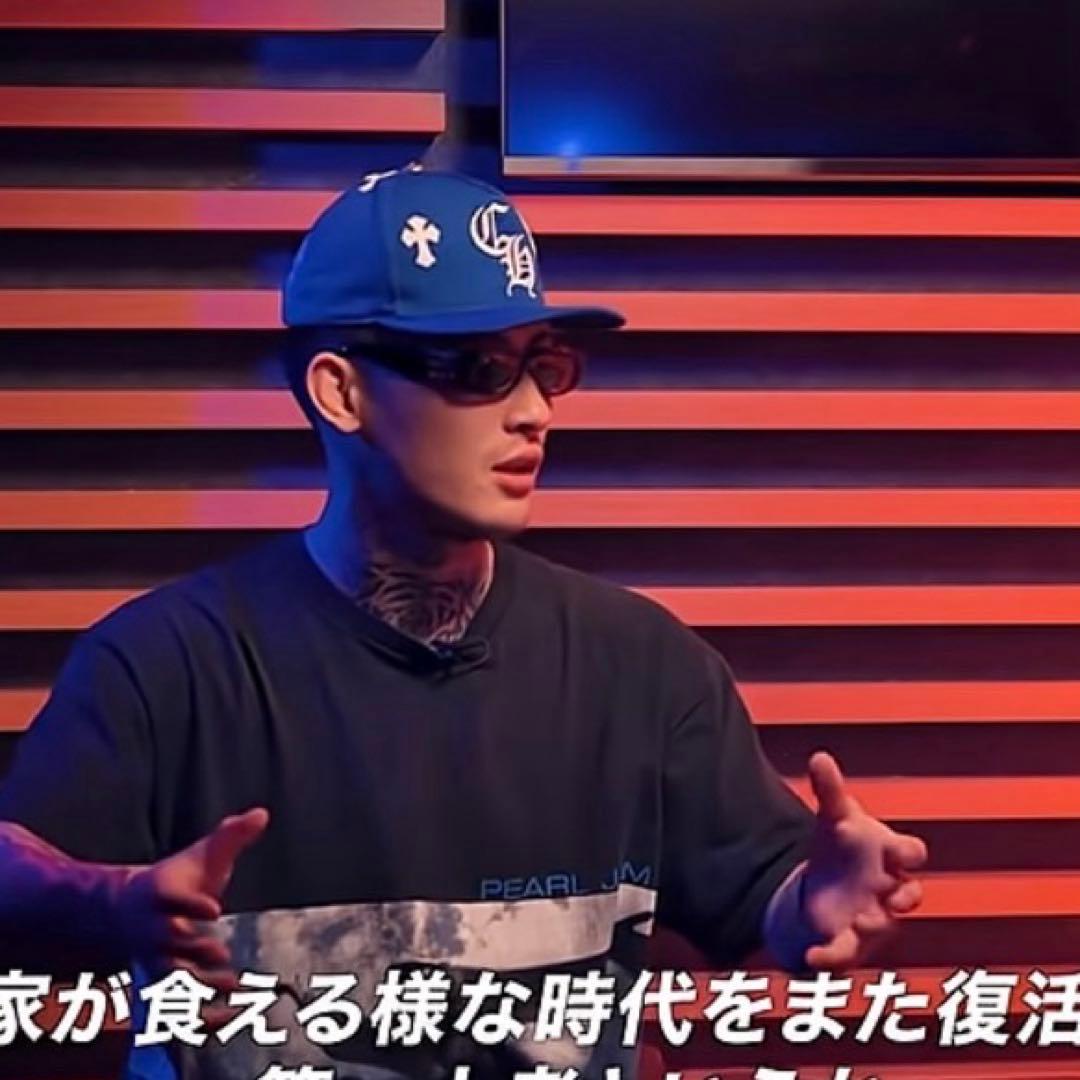 平本蓮着用 クロムハーツ クロス刺繍 青キャップ