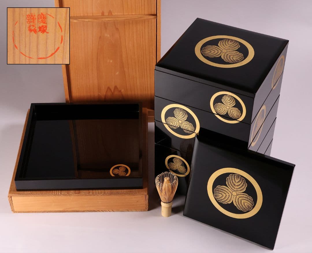 2192様感謝‼️JAPAN輪島塗愛蔵品螺鈿蒔絵「銀河-紅」宝石箱 輪島塗