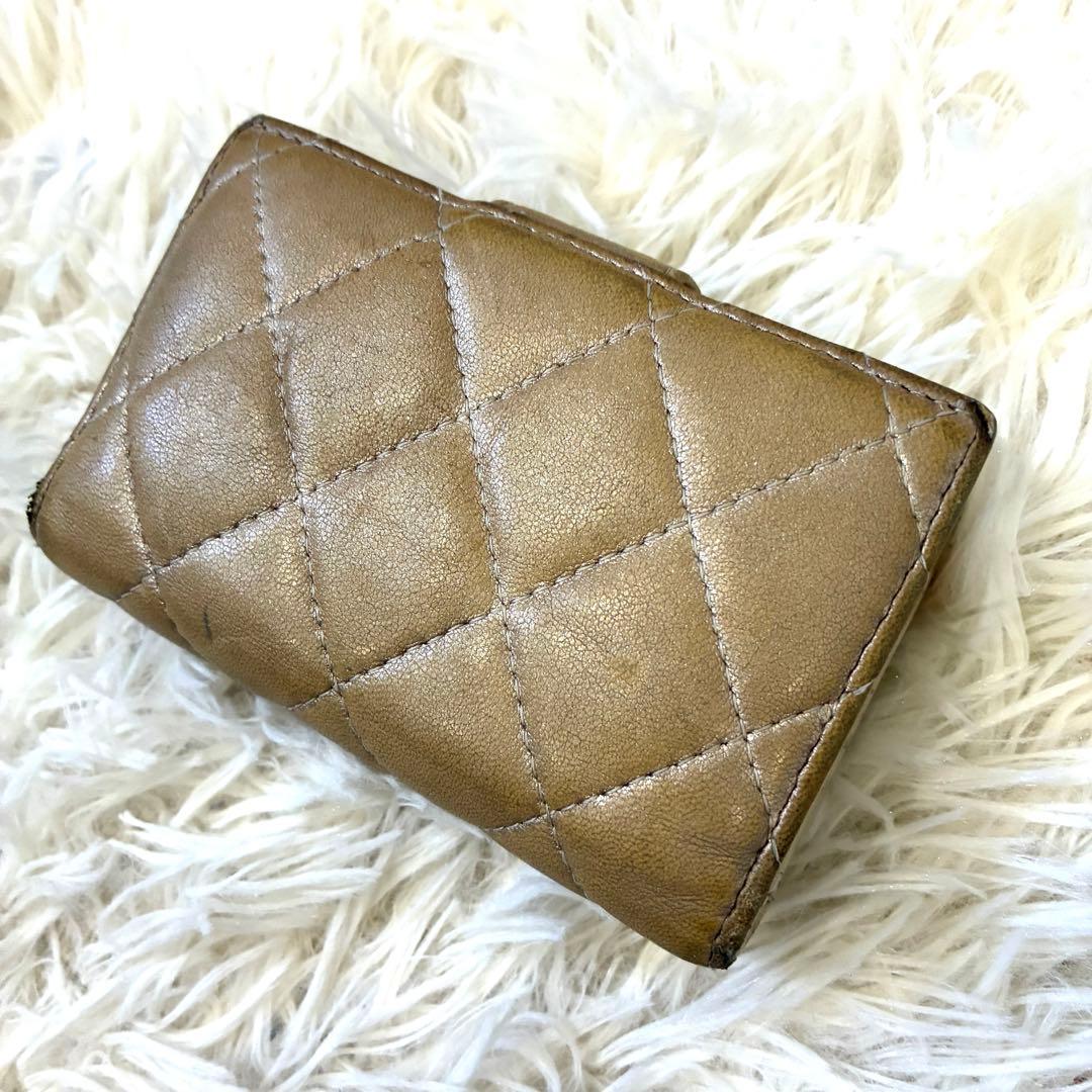 CHANEL マトラッセ スモールウォレット ミニ財布 カード入れ ゴールド