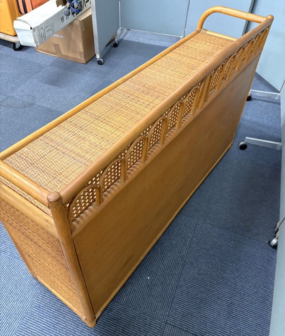 美品 籐 ラタン ワイドタイプ チェスト 収納 タンス 引き取り限定静岡