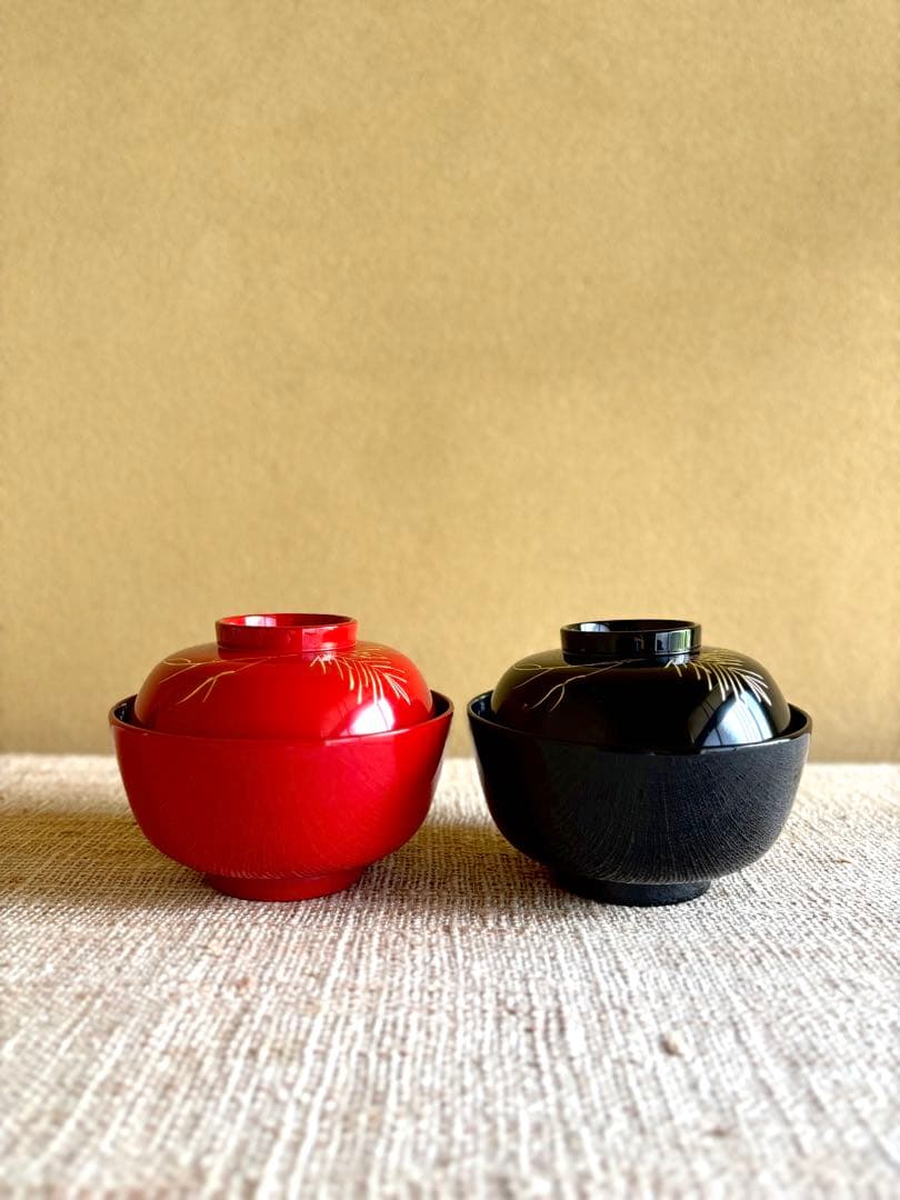 大向高洲堂 輪島塗 【希少品】夫婦汁椀 蓋付きお椀 新品未使用