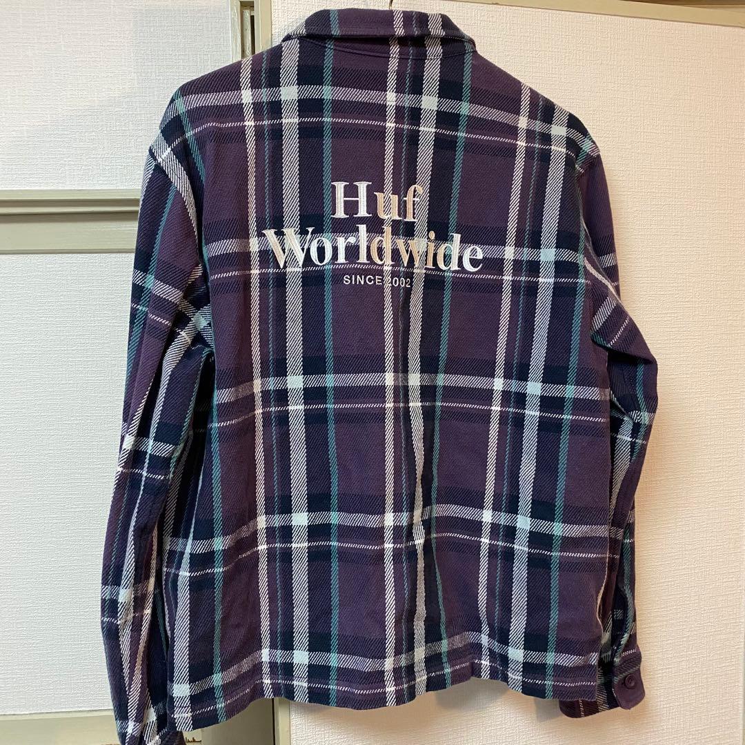 Huf チェック柄ジャケット パープル - メルカリ