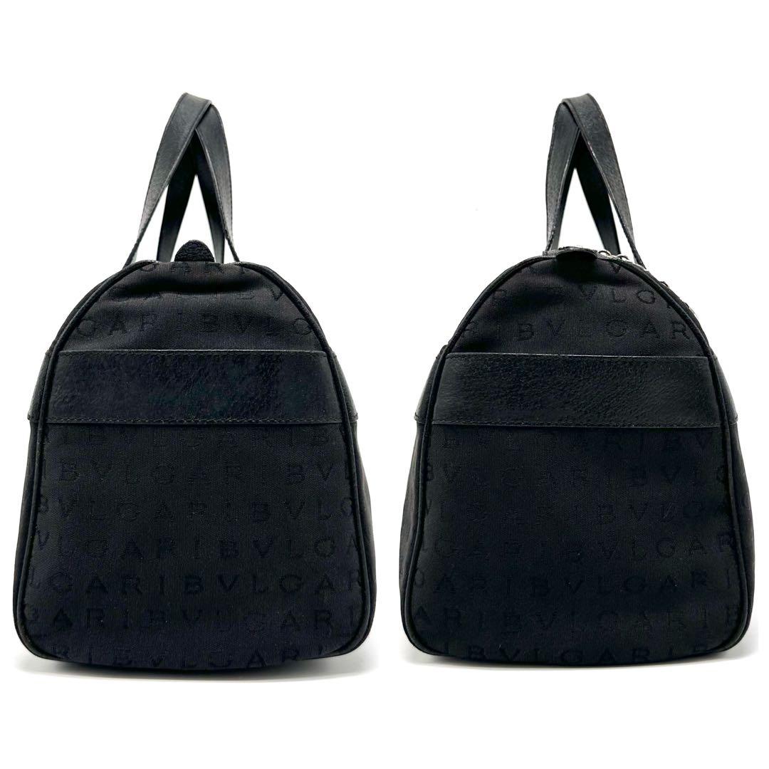 ブルガリ ロゴマニア ビーゼロワン ミニボストンバッグ キャンバス レザー 黒
