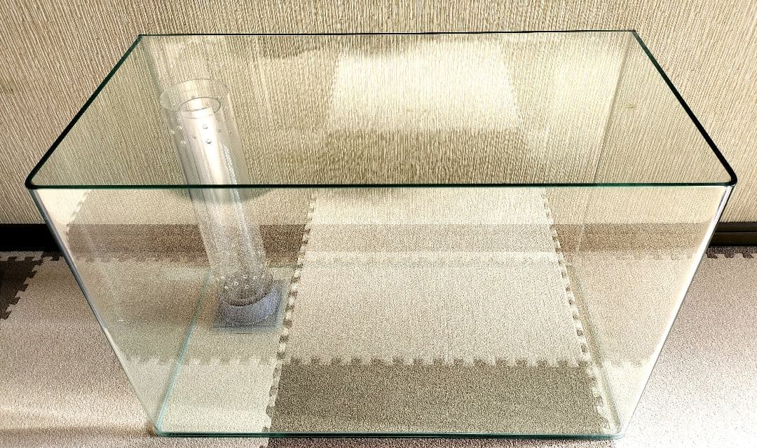 オーバーフロー曲げガラス水槽 濾過槽 セット 排水管付き