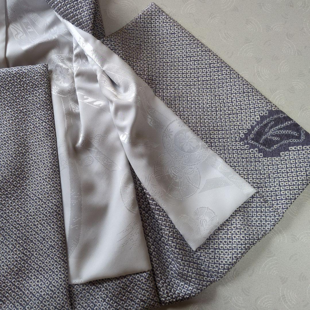 七五三３歳正絹総絞り柄入りの被布（中綿無し）薄グレー