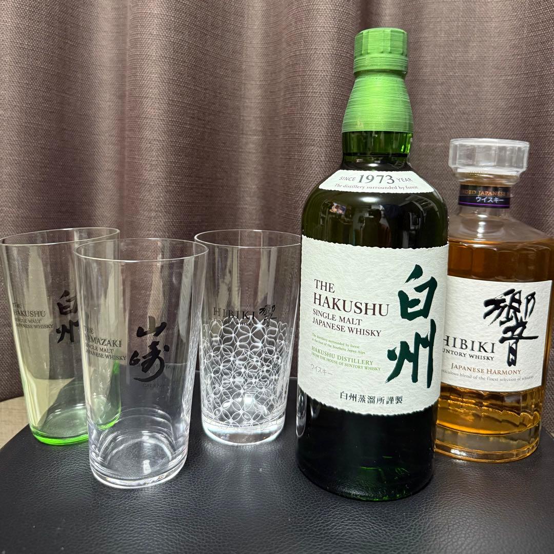 サントリー 響 白州 未開栓 山崎・白州・響 薄造りグラス セット