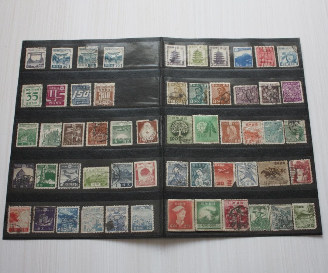 切手・ストックブック・青・1冊・厘単位切手・銭単位切手等・294枚 3