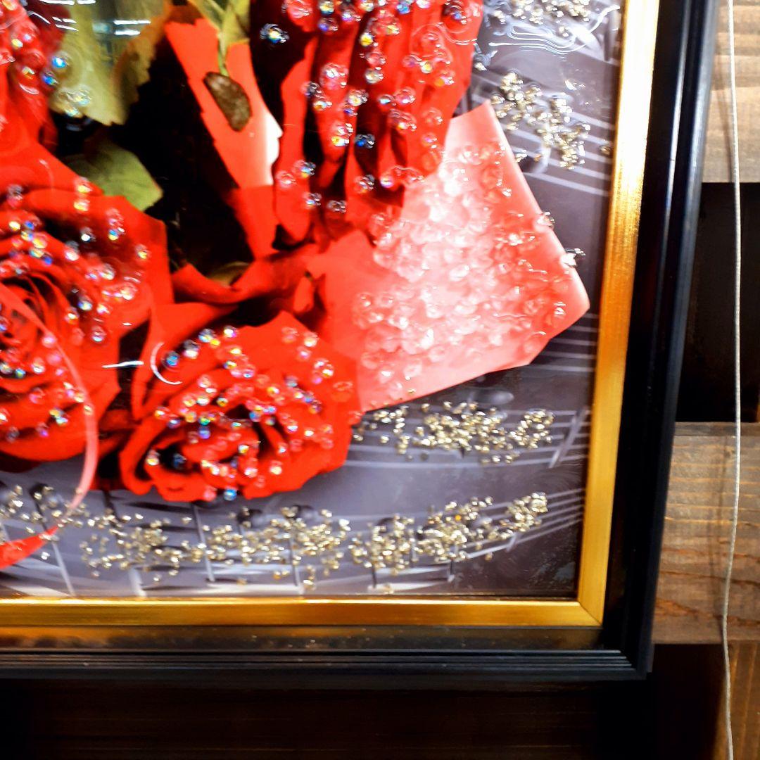 輸入雑貨 赤い薔薇 天然水晶石 クリスタルア ト 西洋雑貨 アンティーク