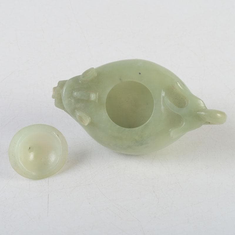 中国 書道具 玉石彫刻 神獣刻 水滴 V 9592 美術品・アンティーク