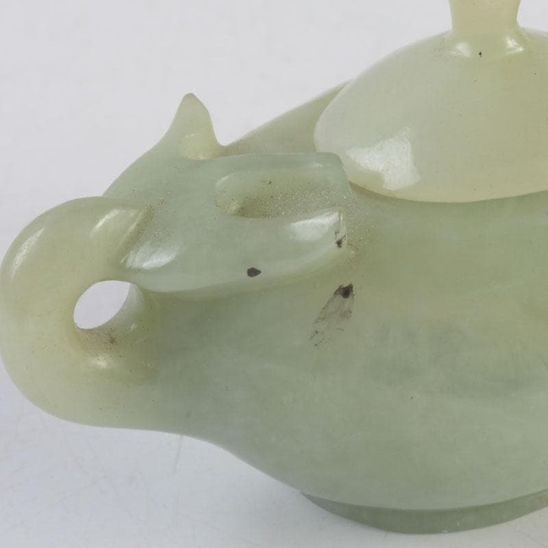 中国 書道具 玉石彫刻 神獣刻 水滴 V 9592 美術品・アンティーク