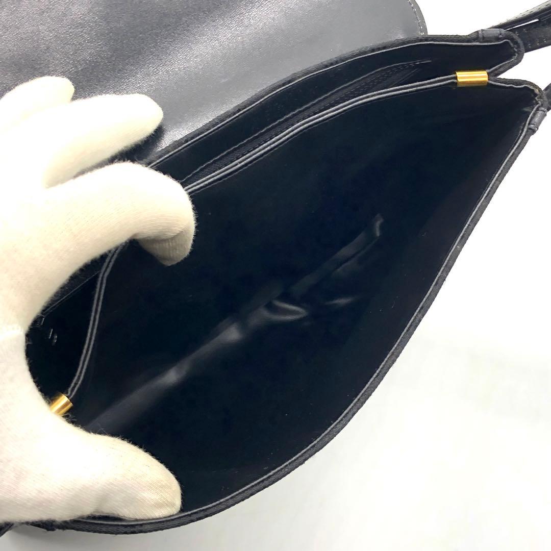 【希少/美品】CELINE ショルダーバッグ トリオンフ ジャガード ブラック