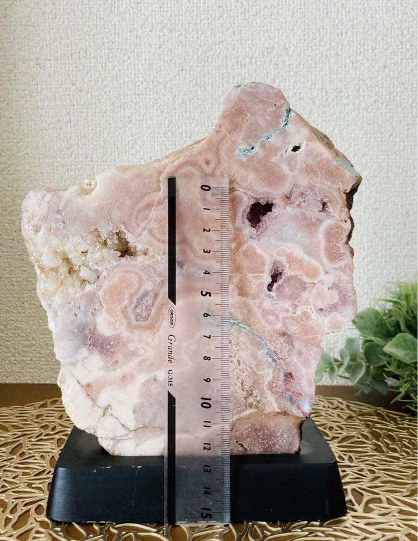 希少】 特大 ピンクアメジスト✨ 晶洞 原石 台座付き 置物