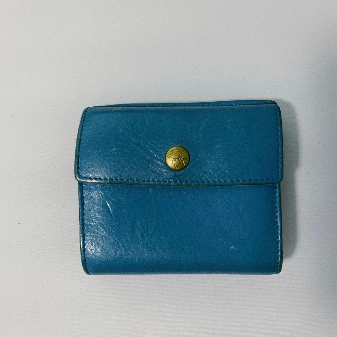 イルビゾンテ 三つ折りコンパクト財布 ターコイズブルー - メルカリ