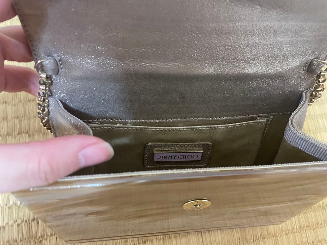 Jimmy Choo ストライプパーティーバッグ