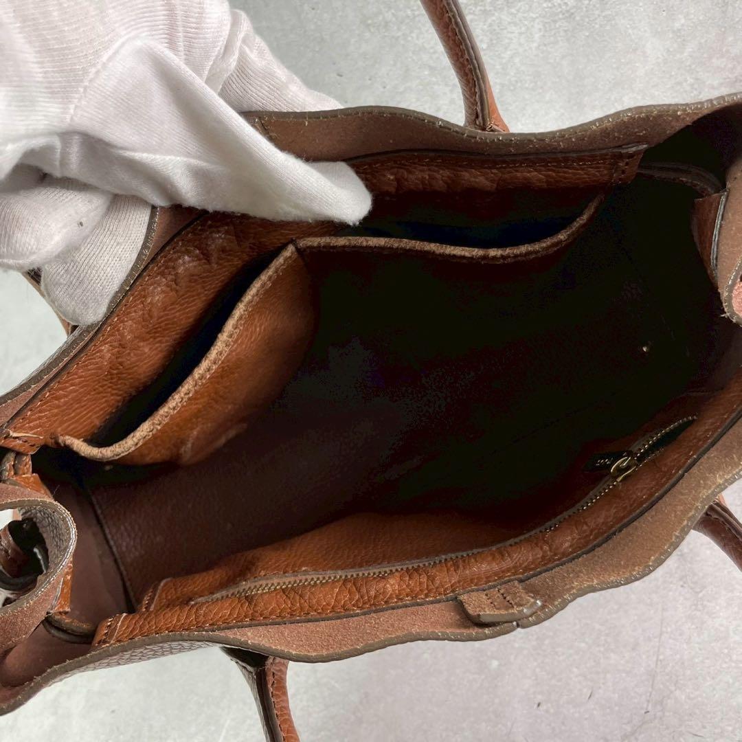 【美品 人気モデル】トッズ ハンド Dバッグ ロゴ レザー 本革 ブラウン 金具