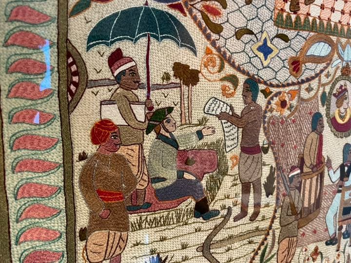 ノクシカタ刺繍 大型タペストリー 国内額装