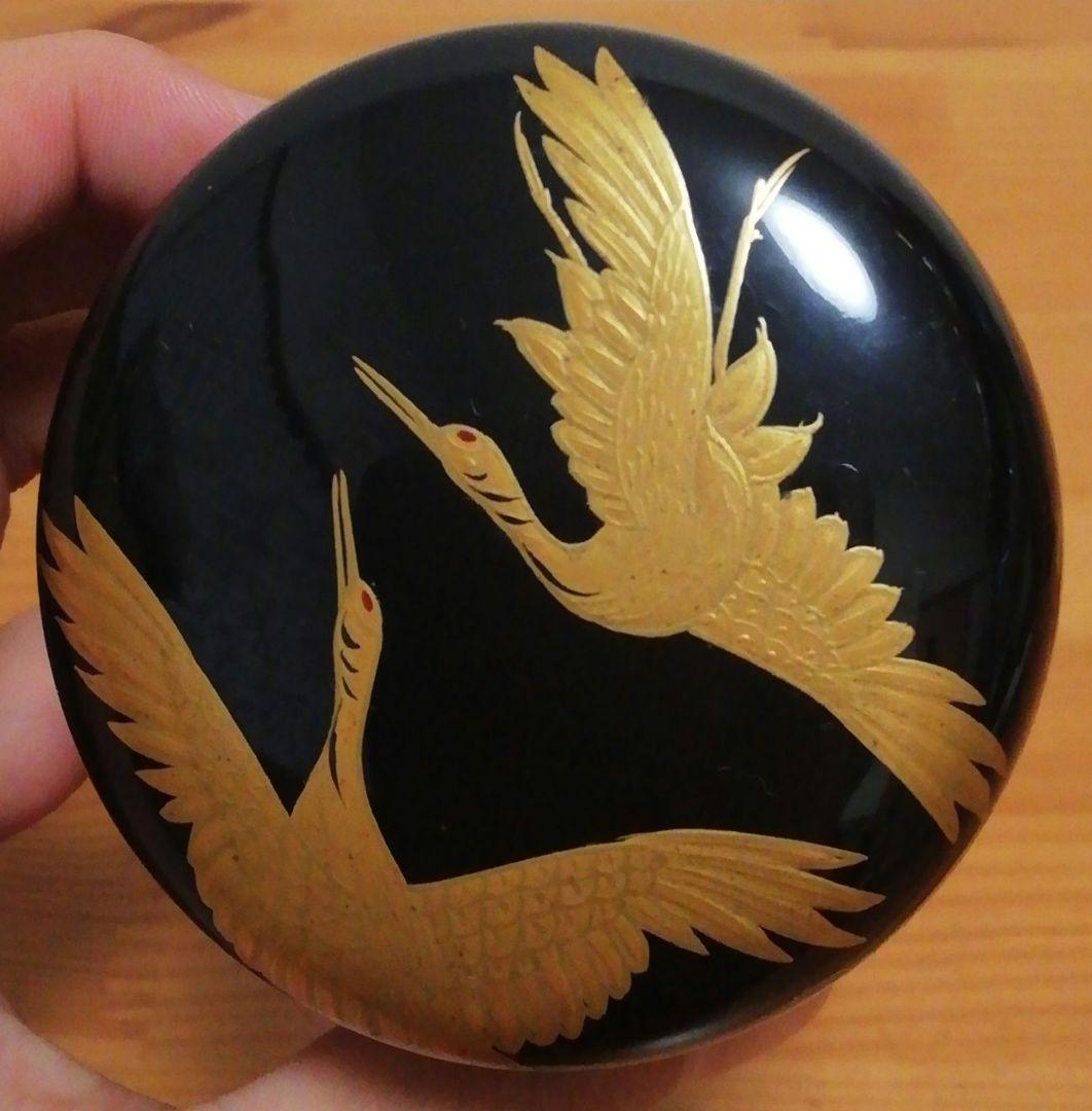 仁和春象作 鶴 蒔絵 棗 共箱 茶道具