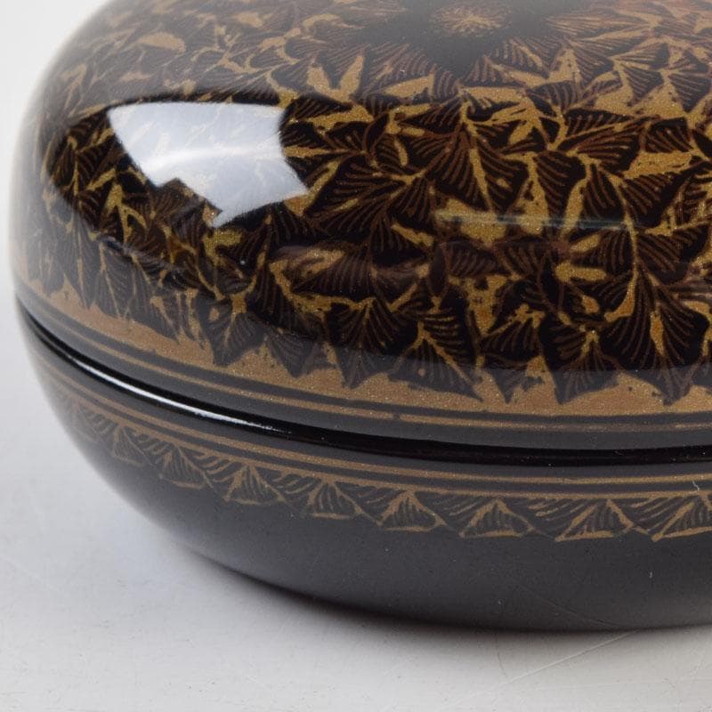 茶道具　一宮定良作　蒟醤（キンマ）塗　香合　共箱　V　9035