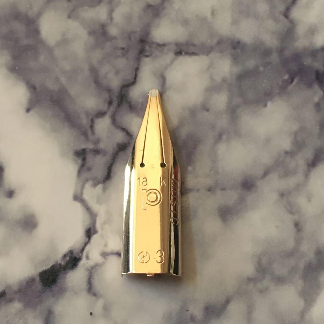 0223オーバーホール済み 万年筆 プラチナ ショート 18k MUSI