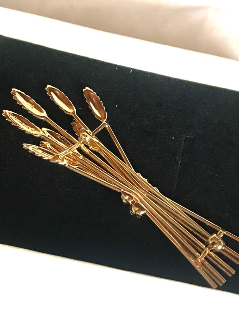 ティファニーイエローゴールドブローチ麦モチーフk1818金 18k