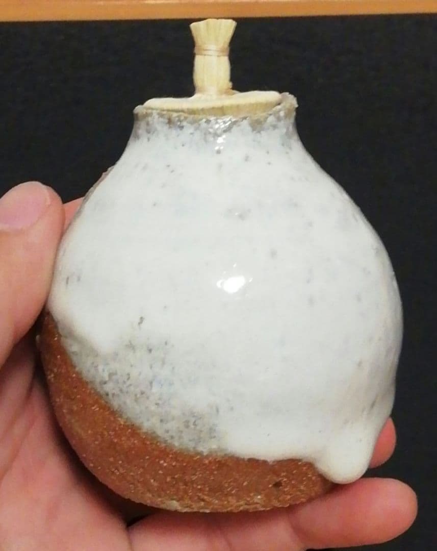 徳澤光則作 唐津焼 斑唐津 振出 共箱 茶道具