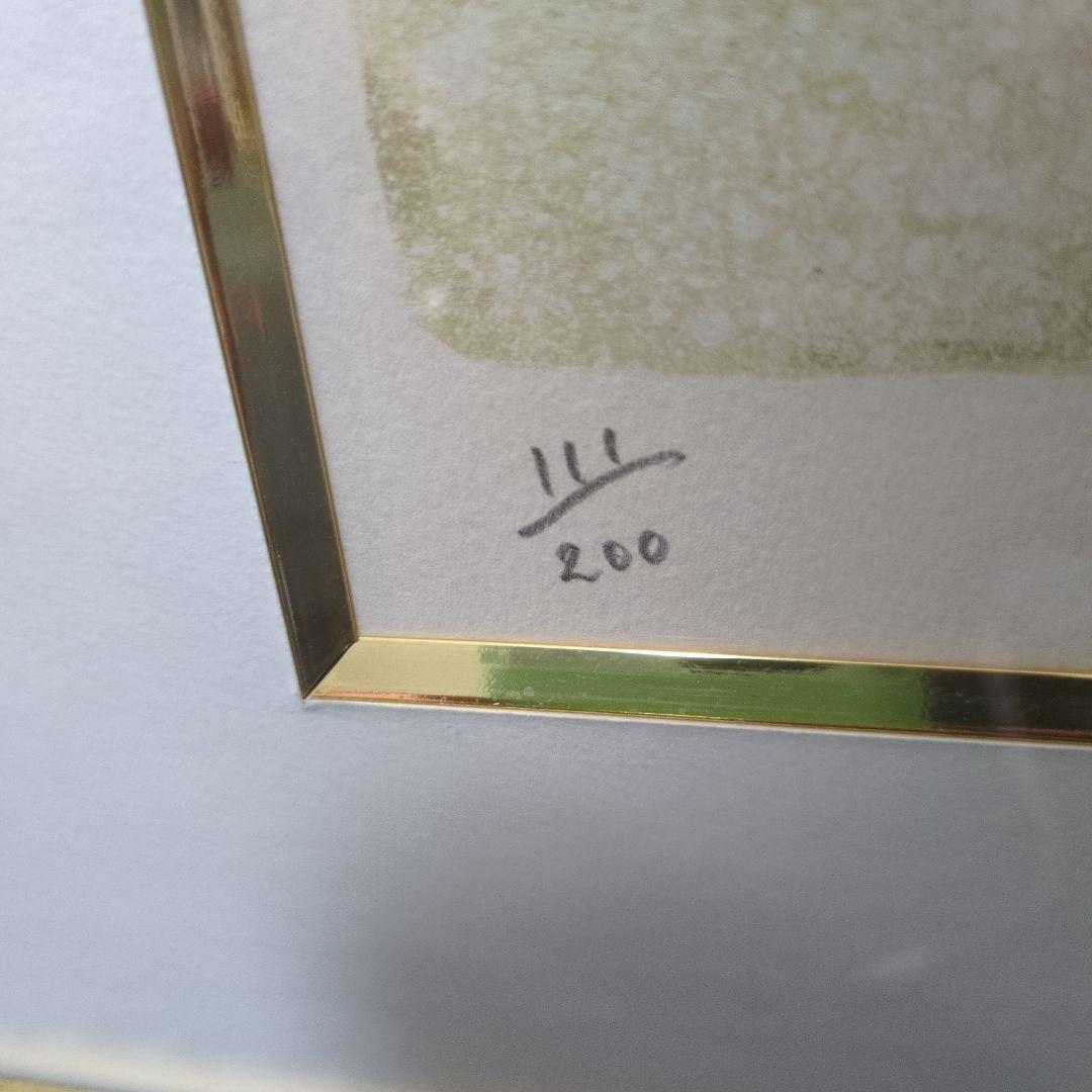 ポール・アイズピリ 2本のアイリス リトグラフ 111/200 美術品