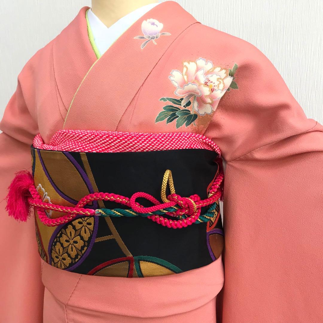 梅乃【140】正絹 振袖 フルセット 古典 ピンク 8点セット