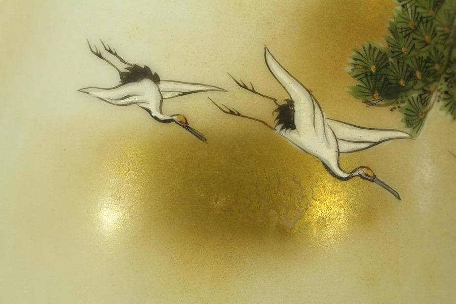 九谷 赤絵金彩 人物紋 徳利 瓶 一対 明治期(ZE587)