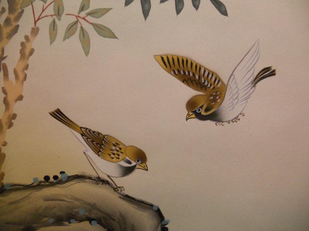 掛け軸 雪華 南天福寿 絹本 希少 軸装 茶道具 掛軸 美品 です。 - メルカリ