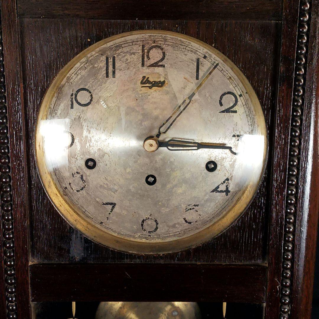 アンティーク 柱時計 壁掛け時計 振り子 ゼンマイ式