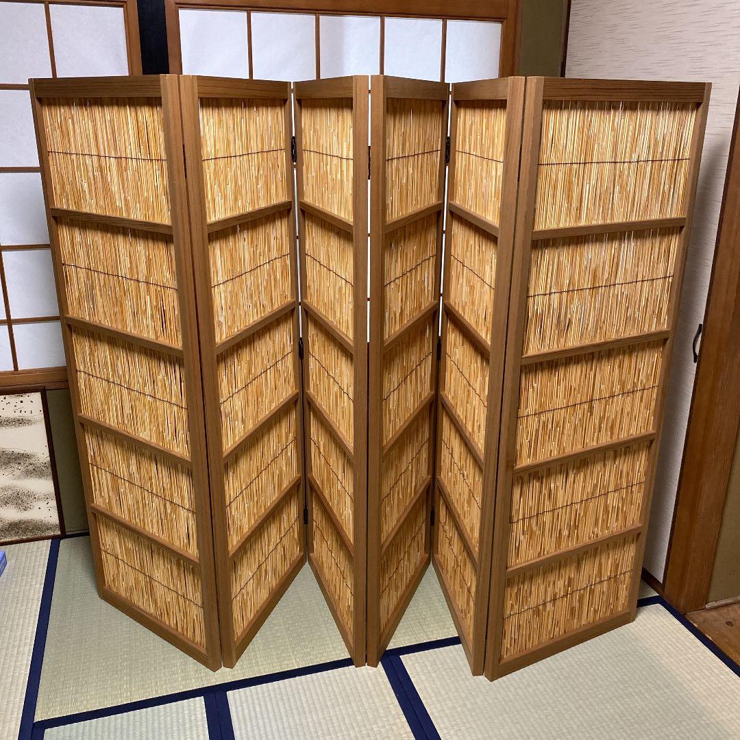 茶道具】花寄六枚屏風（紙箱）☆送料込☆