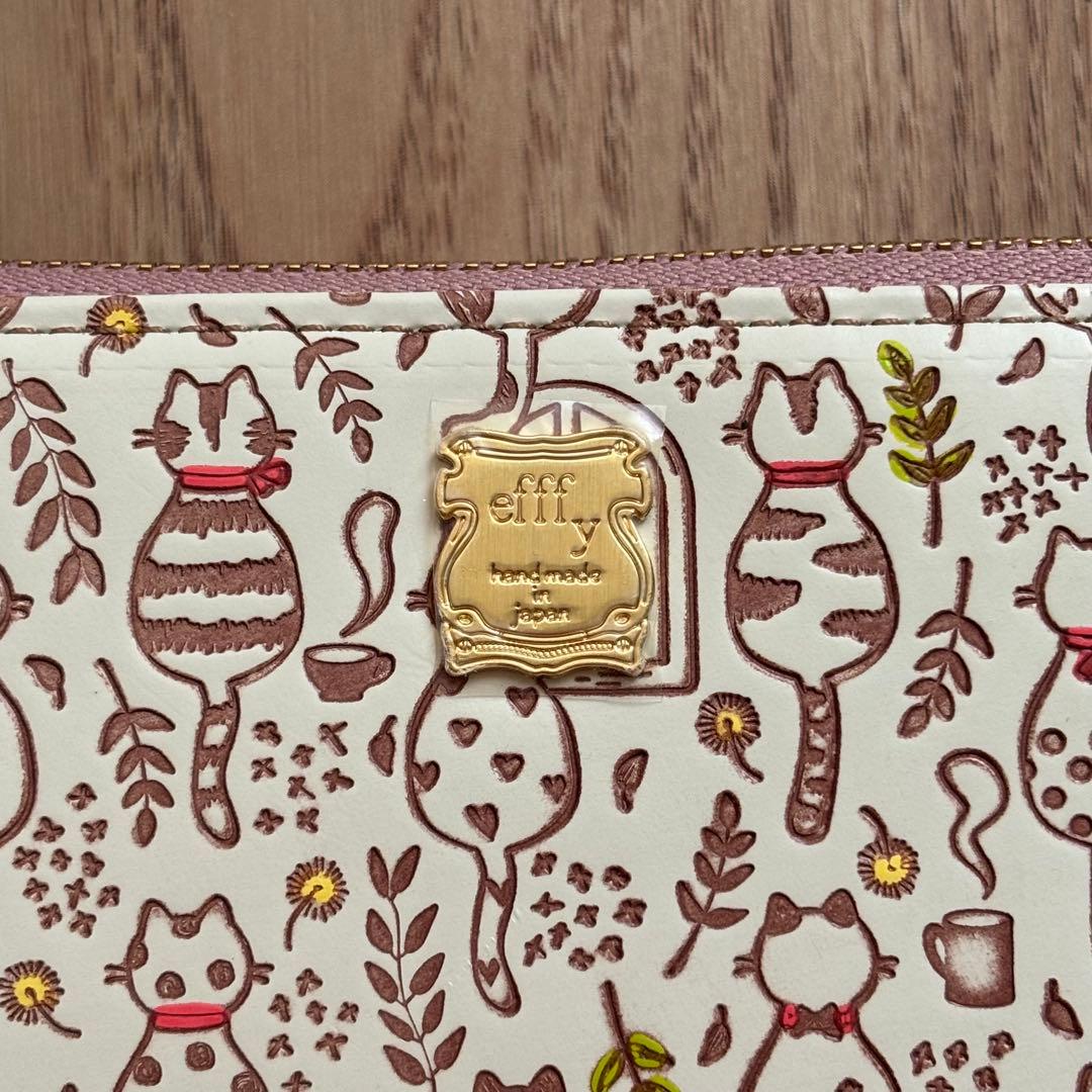 新品未使用❗️友禅文庫 × efffy 猫柄/ 牛革 / 箱・ノベルティ付き