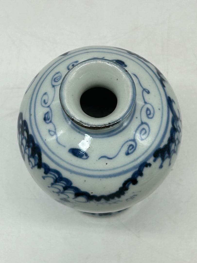 中国染付人物紋瓶送料込み0711