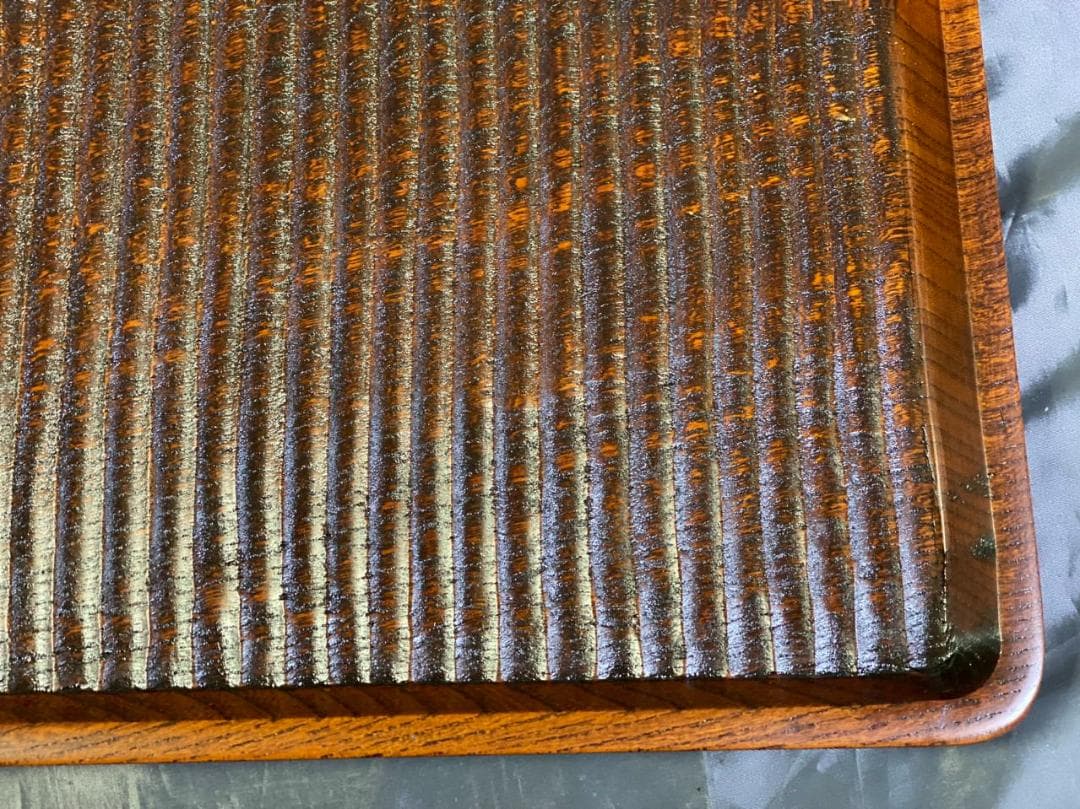 欅拭漆我谷盆 新作 木製 お盆 刳盆 折敷 トレー IM585