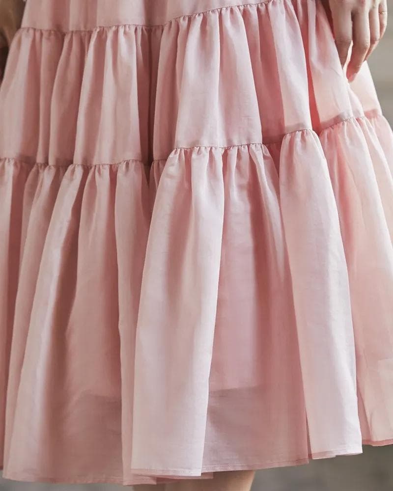 SEVENTEN　シアーティアードスカート(ピンク)XS　新品タグ付き