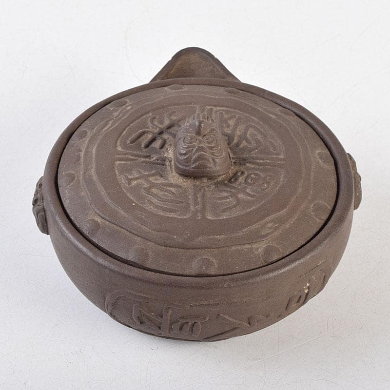 中国　紫砂　朱泥　漢詩人物文　宝瓶　急須　茶壷　C　R9477