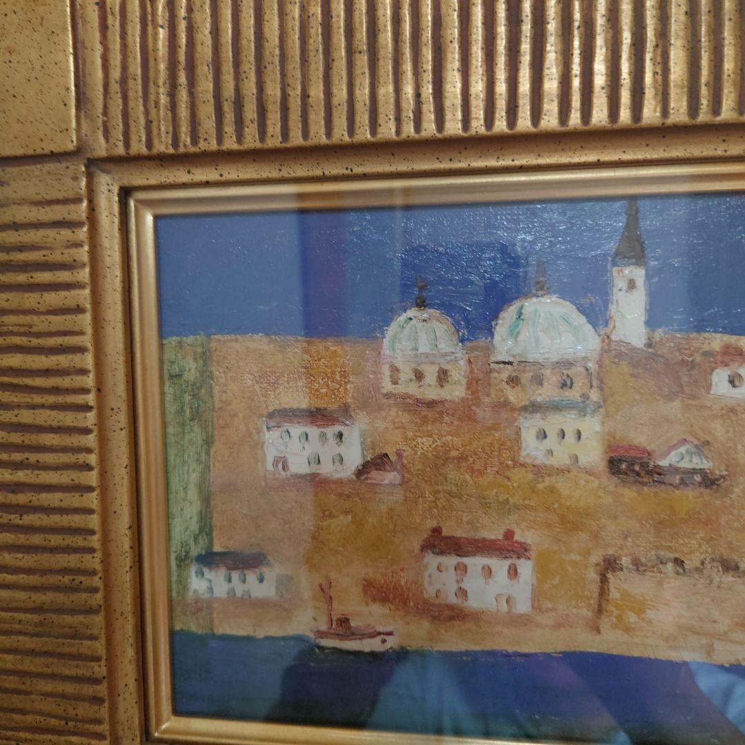 八幡三郎「ミコノス島(エーゲ海)」油彩SM 【真作保証】