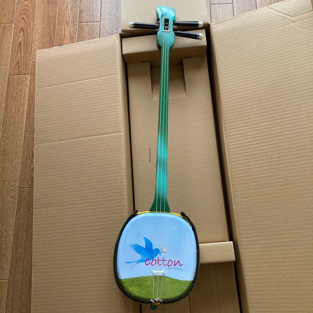 パステルカラー（緑）の三線（戻らないカラクイ付き） むどぅらん