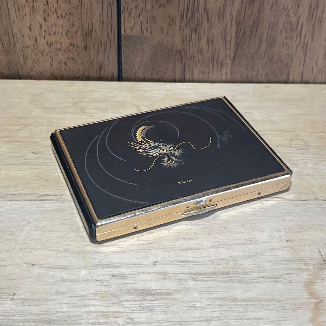 アンティーク】純金象嵌 シガレットケース ライター K24 龍 古道具 古民具